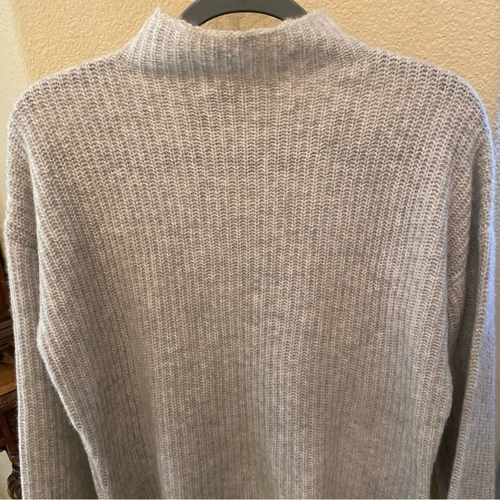 360 CASHMERE Light Gray Cashmere Silk Blend Wide Sleeve Oversize Sweater Size XS - Picture 4 of 8
